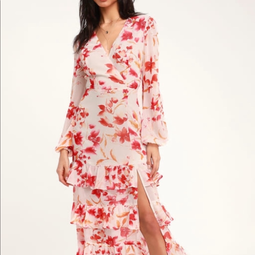 Lulus floral midi dress